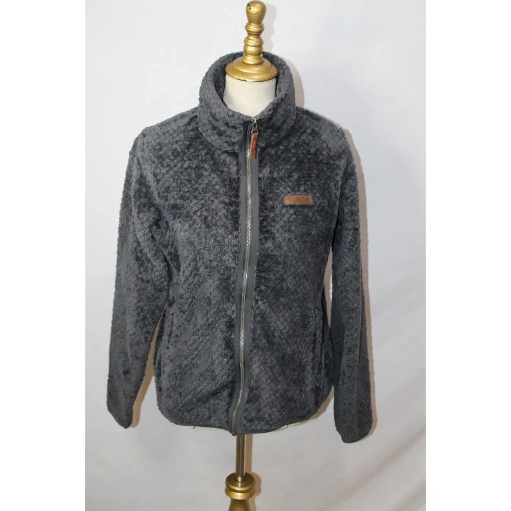 Columbia Fireside II Sherpa Full Zip Fleece Shark‎ Gray L fleece winter faux fu